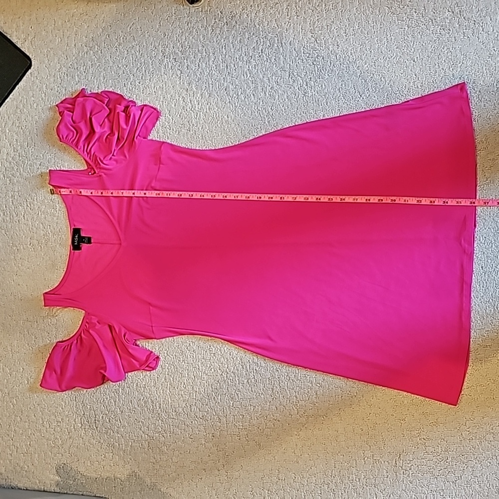 NWOT-MSK Sheath Cold Shoulder Hot Pink Dress - Picture 9 of 10